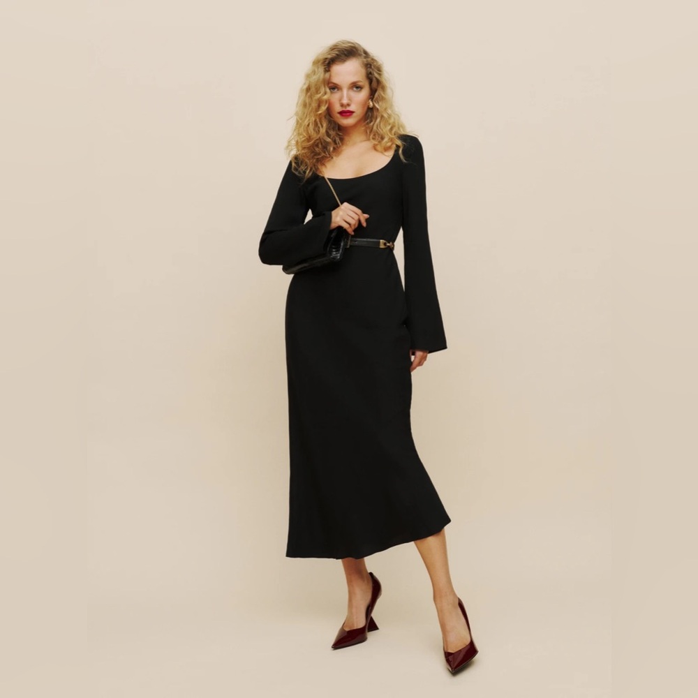Reformation Kady Dress Black - Size 6